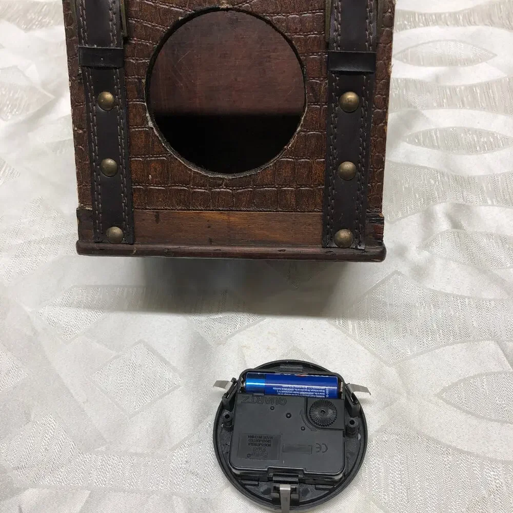 Vintage Style Wooden Clock Box